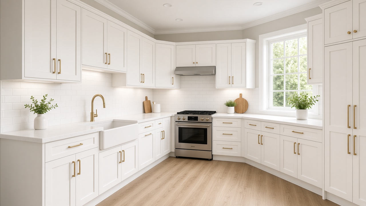 Bright modern kitchen interior