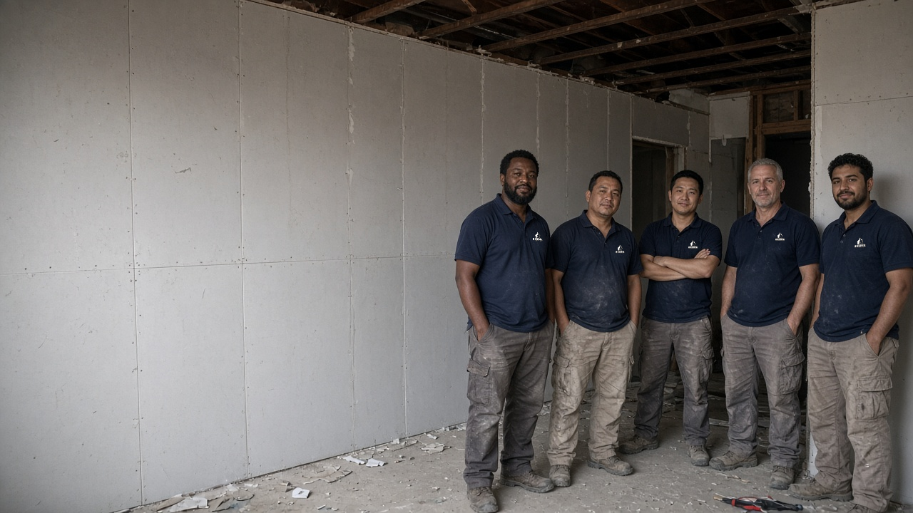 Crew on structural remodel work