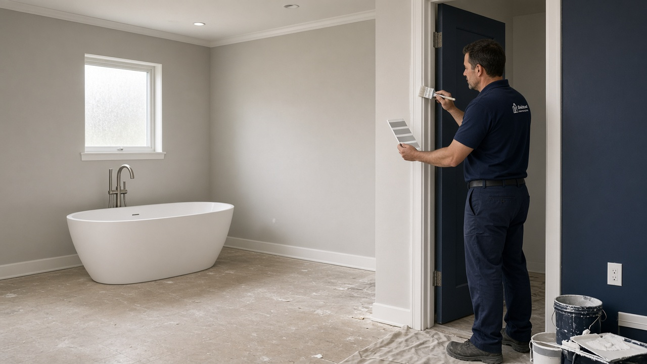 Crew painting during a remodel